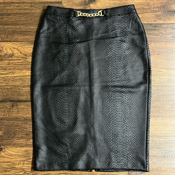 Marc New York Black Snake Print Full Control Waistband Pencil Skirt Size XS - Picture 4 of 13